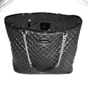 NWT Coach Metro Quilted Chain Tote Black